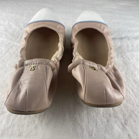 Yosi Samra YS Stylish Women's Ballet Flats - Pink and White - Picture 4 of 11